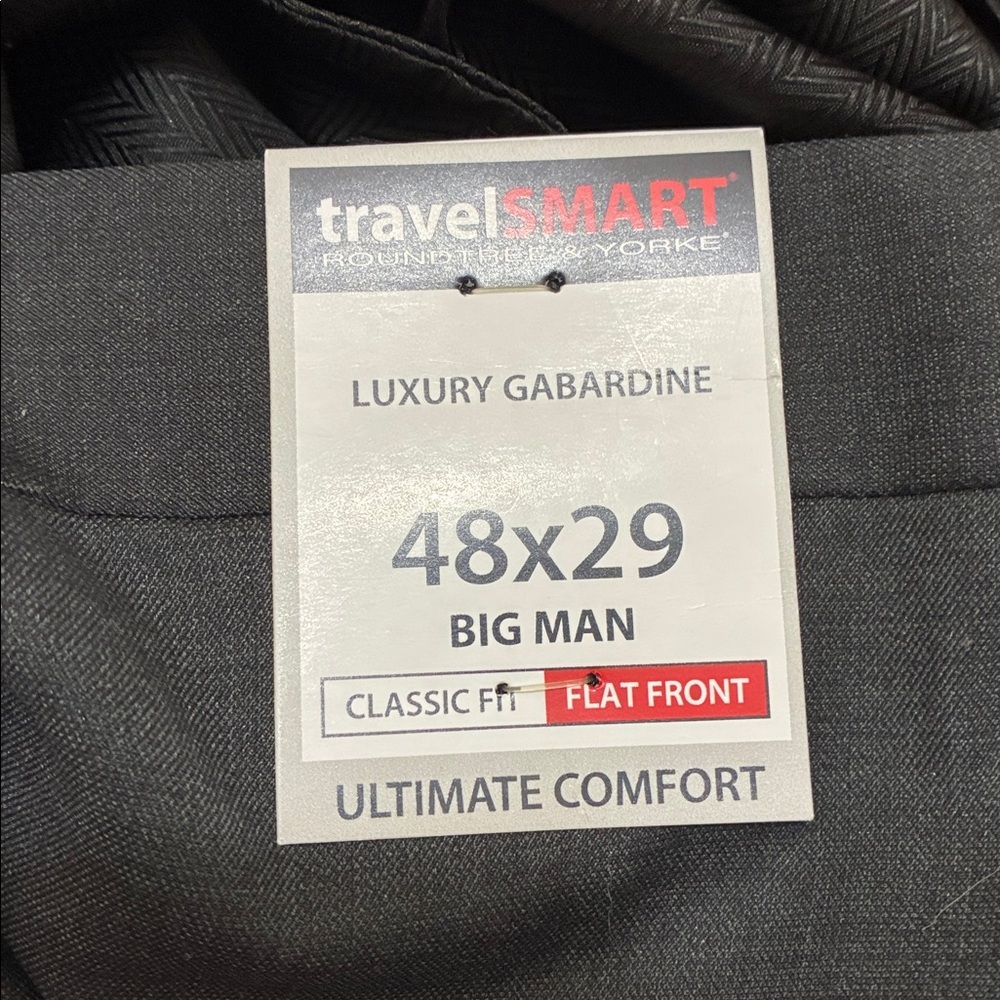 NWT Roundtree & Yorke TravelSmart Luxury Gabardine Dress Pants 48x29 Big Man - Picture 4 of 5